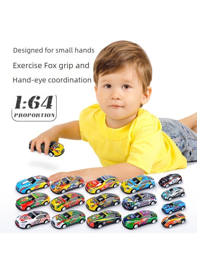 Huili Graffiti Car Alloy Iron Shell Iron Model Car Children's Toys Kindergarten Gift Bags Wholesale-Color: 8.6cm Short Window Racing Series  - Image 5