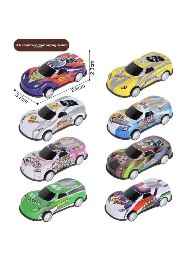 Huili Graffiti Car Alloy Iron Shell Iron Model Car Children's Toys Kindergarten Gift Bags Wholesale-Color: 8.6cm Short Window Racing Series  - Image 1