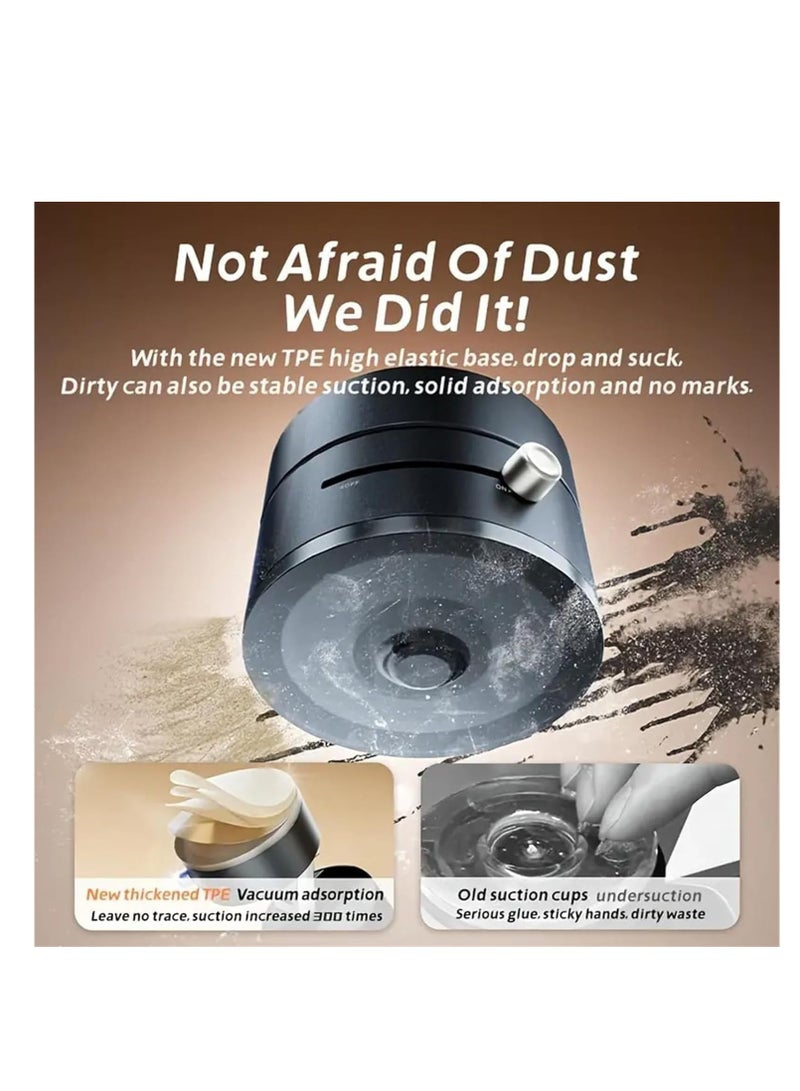 بلو فاير حامل جوال مغناطيسي شفط فراغي مطور 2025 – دوران 360°، قابل للطي والسحب، حامل هاتف مزدوج الجوانب للاستخدام في السيارة (لوحة القيادة، الزجاج الأمامي، فتحات التكييف)، الحمام، الجيم، المكتب والسفر | قوة شفط عسكرية فائقة، خفيف الوزن ومتين (أسود) - Image 4