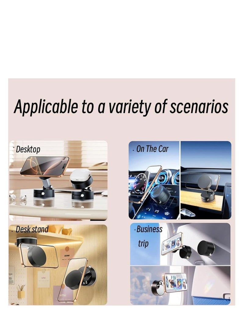 بلو فاير حامل جوال مغناطيسي شفط فراغي مطور 2025 – دوران 360°، قابل للطي والسحب، حامل هاتف مزدوج الجوانب للاستخدام في السيارة (لوحة القيادة، الزجاج الأمامي، فتحات التكييف)، الحمام، الجيم، المكتب والسفر | قوة شفط عسكرية فائقة، خفيف الوزن ومتين (أسود) - Image 3