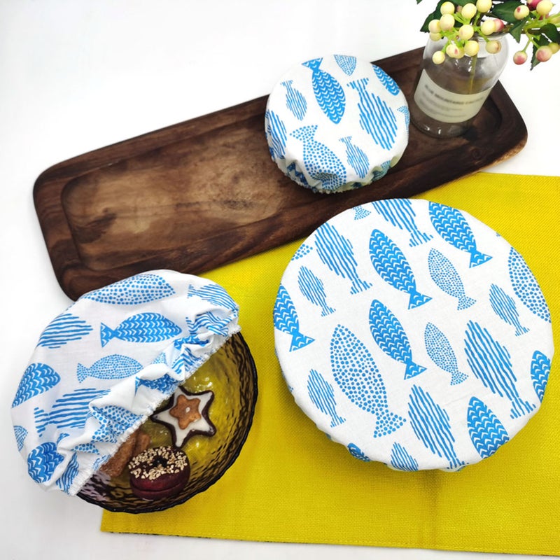 Beeswax Bowl Cover Wrapper Washable Reusable Food Storage for Sandwich Bread Fruit Vegetables Premium Elastic Strech Air Tight 3 Sizes S/M/L - Image 2