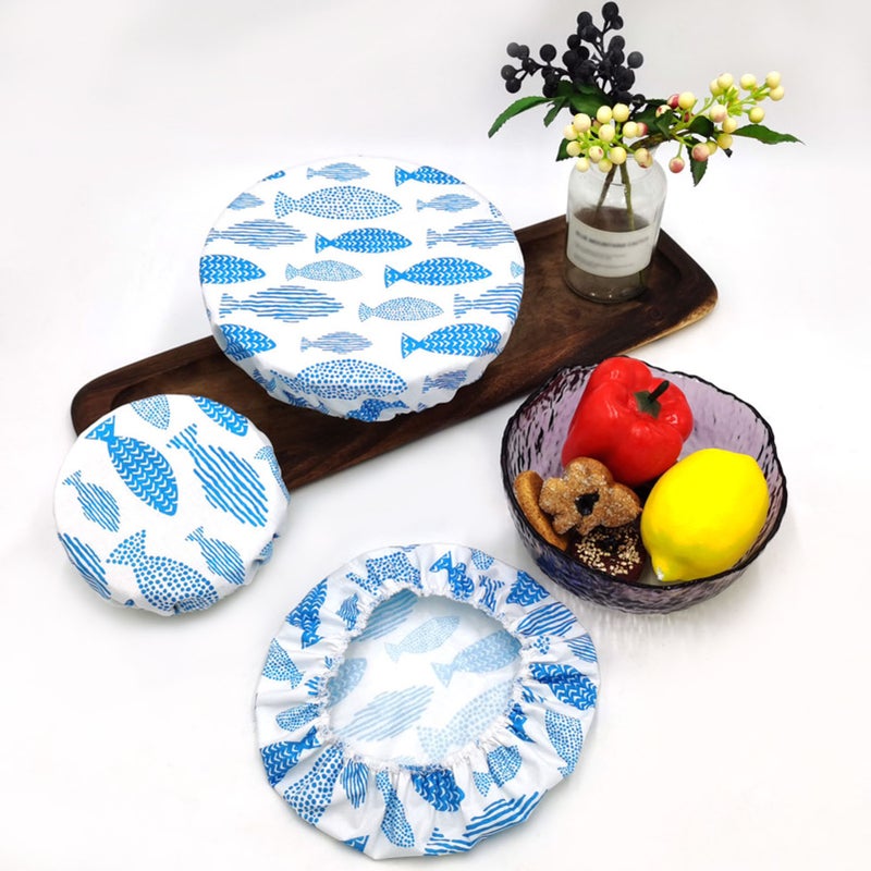 Beeswax Bowl Cover Wrapper Washable Reusable Food Storage for Sandwich Bread Fruit Vegetables Premium Elastic Strech Air Tight 3 Sizes S/M/L - Image 4