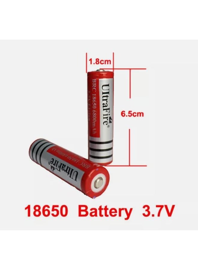 4 Pieces 18650 Battery 3.7V 6800MAH Rechargeable Battery - Image 2