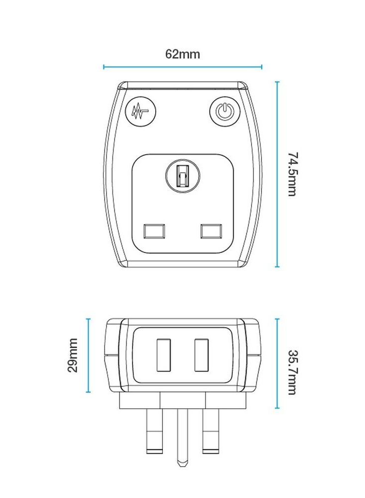 ماستربلاج محول كهرباء ماستر بلج لامع مع منفذين USB بقدرة 3.1 أمبير مع حماية من التيار الزائد وتصميم بدون فقدان المقبس اسود - Image 5