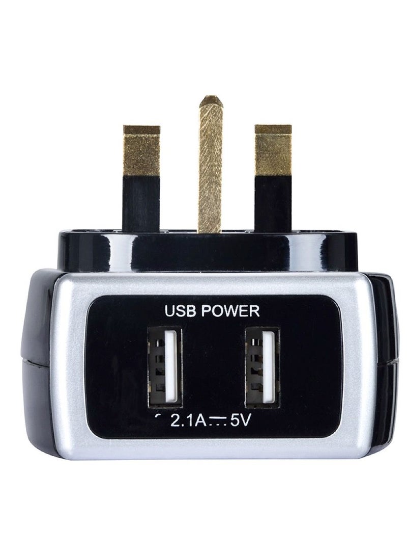 ماستربلاج محول كهرباء ماستر بلج لامع مع منفذين USB بقدرة 3.1 أمبير مع حماية من التيار الزائد وتصميم بدون فقدان المقبس اسود - Image 3