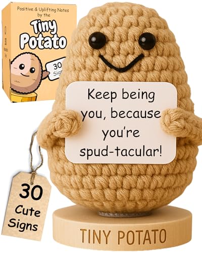 Got you a little something Tiny Potato Positive Crochet with 30 Swappable Affirmation Cards Small Gifts for Women Teen Girls for Birthday Mental Health Friendship Emotional Support Mothers Day Present Idea for Women - Image 1