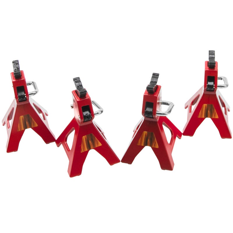 Vgoohobby 4Pcs Vgoohobby 1/10 RC Scale Toy Decoration Metal RC Jack Toy Stands Simulation Compatible with Traxxas TRX4 Axial SCX10 RC4WD Tamiya CC01 D90 HPI HSP 1/10 RC Climbing Crawler Car (Red) - Image 4