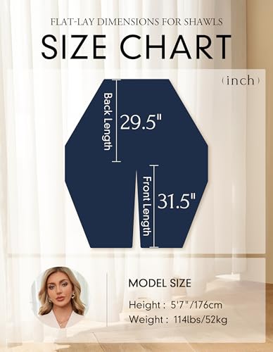 PULI Women's Elegant Shawl Wraps Soft Open Front Poncho Sweater for Spring Fall Winter Dark Slate Blue - Image 5