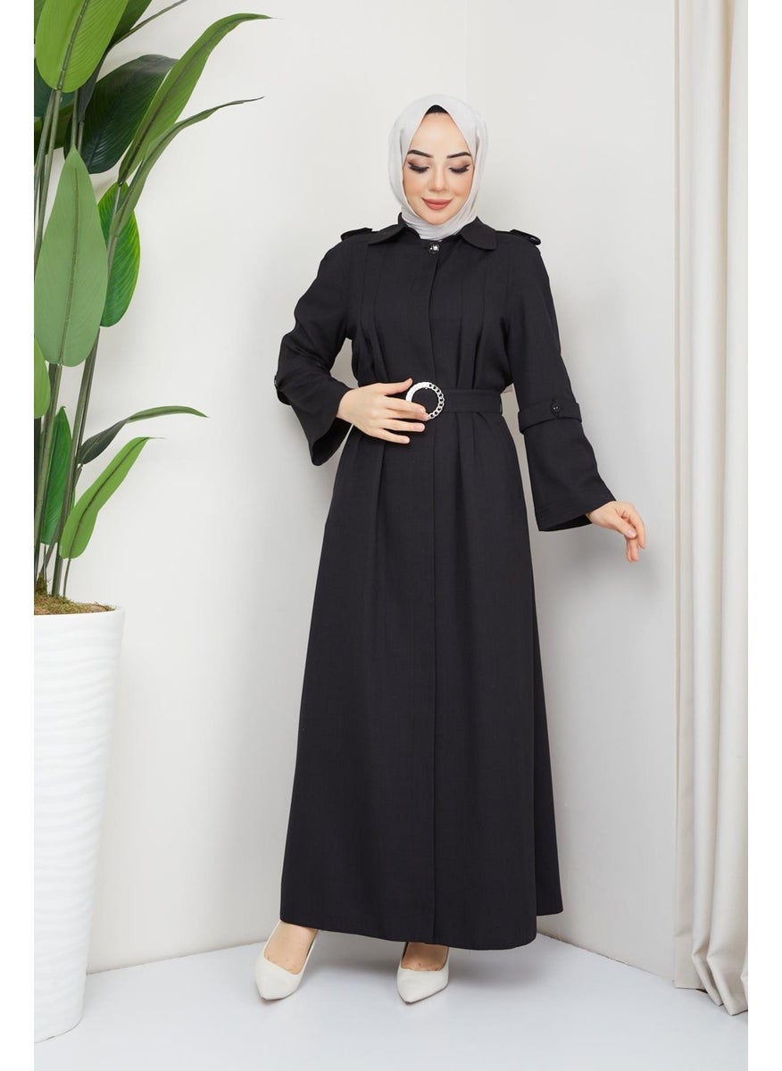 Günay Karaca Expanding Robe Pleated Chest Sports Abaya Pad 4685-A  - Image 1