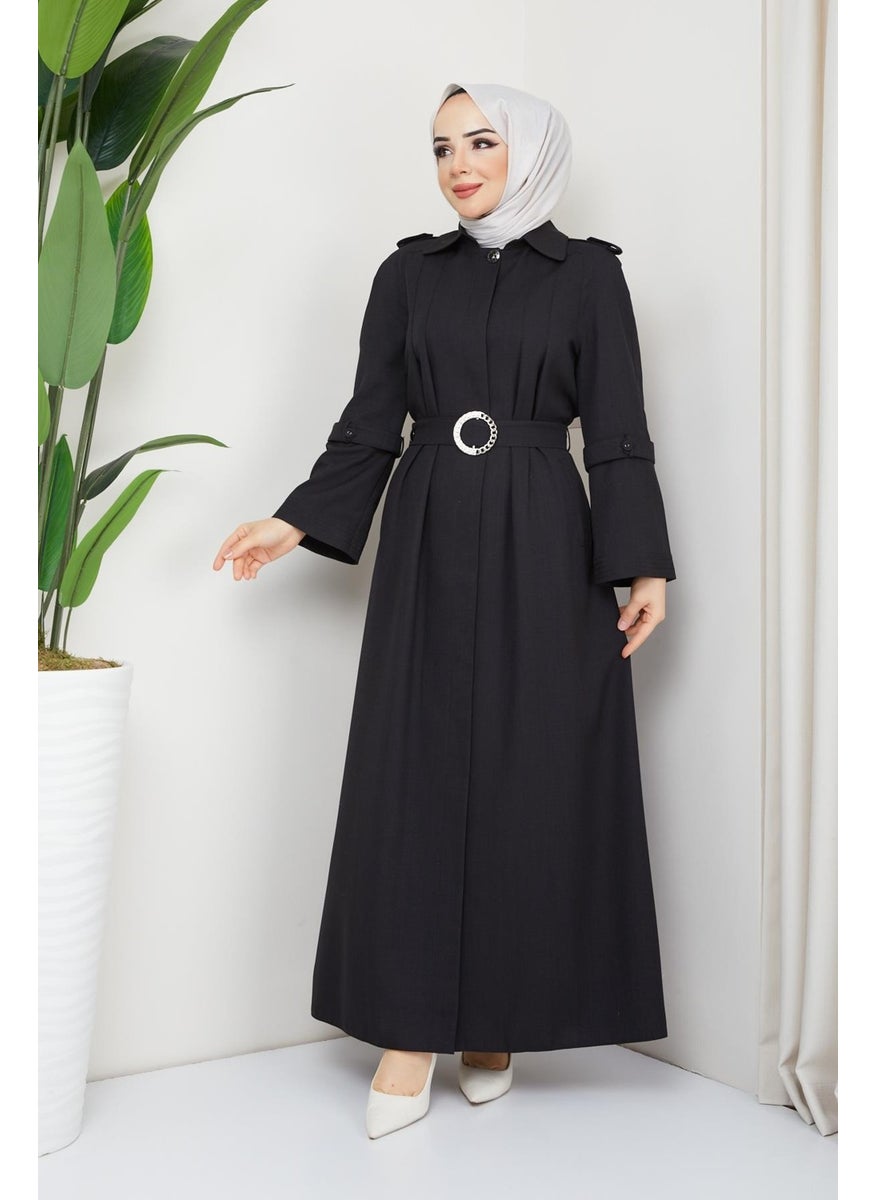 Günay Karaca Expanding Robe Pleated Chest Sports Abaya Pad 4685-A  - Image 2