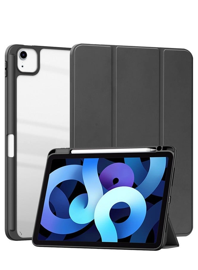 Case for iPad air 13 inch M4 2026/iPad air 13 inch M3 2025/iPad air 13 inch M2 2024/iPad Pro 12.9-Inch (2022/2021/2020/2018) with Pencil Holder Lens protector, Clear Transparent Back Shell Slim Stand Shockproof Tablet Cover , Auto Wake/Sleep