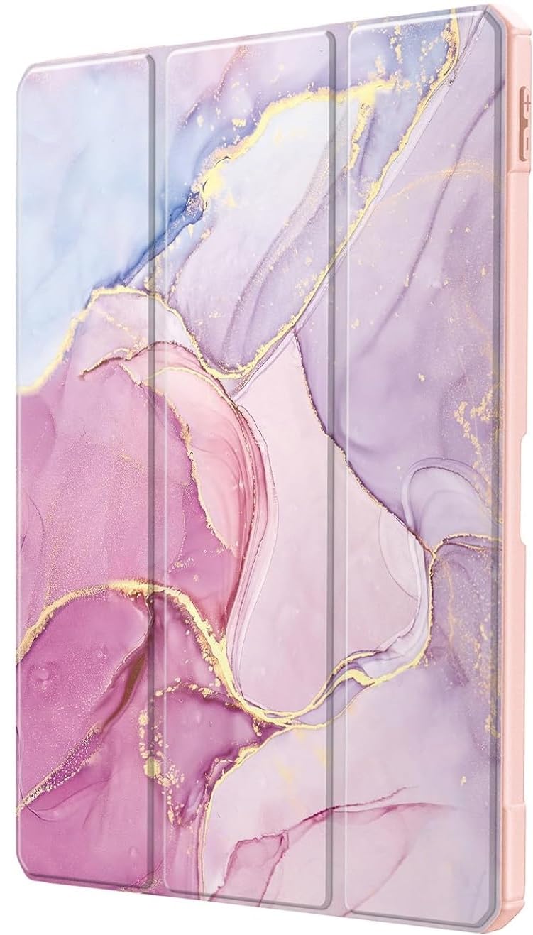 ProElite Case Cover for Apple iPad Pro 13 M4/M5 2024/2025 Cover, Transparent Smart Flip Cover for iPad Pro 13 inch M4/M5 2024/2025 with Pencil Holder, Marble Pink - Image 2