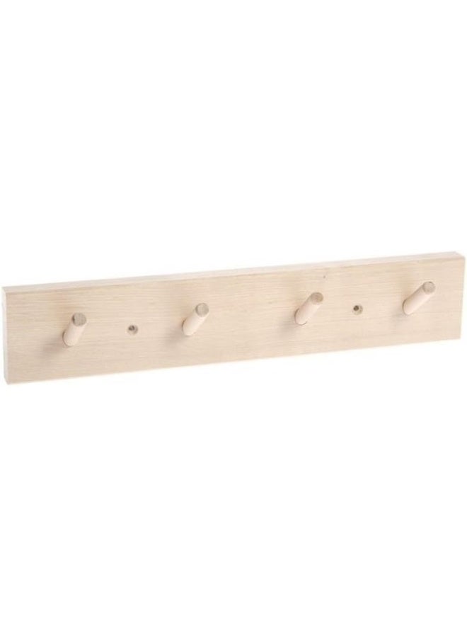 Iris Hantverk Birch Wood Wall Rack with 4 Hooks - Image 2