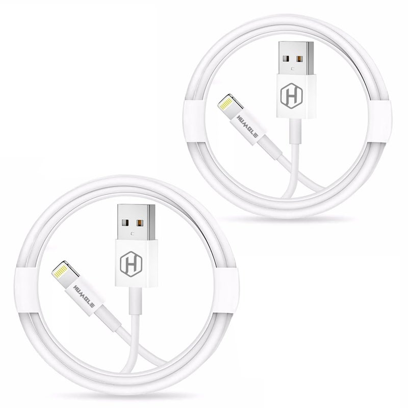Humble USB to 8 Pin/Lightning Fast Charging Cable For iPhone 14/13/12/11/X/Xs/Xr/8/Plus,iPad Mini/Pro/Max,USB Type-A Power Delivery Cord (Pack Of 2),White - Image 3