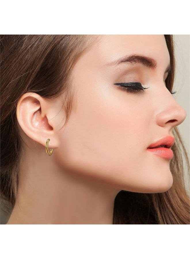 Hoop Earrings for Women and Girls - Size 3mm  - Image 5
