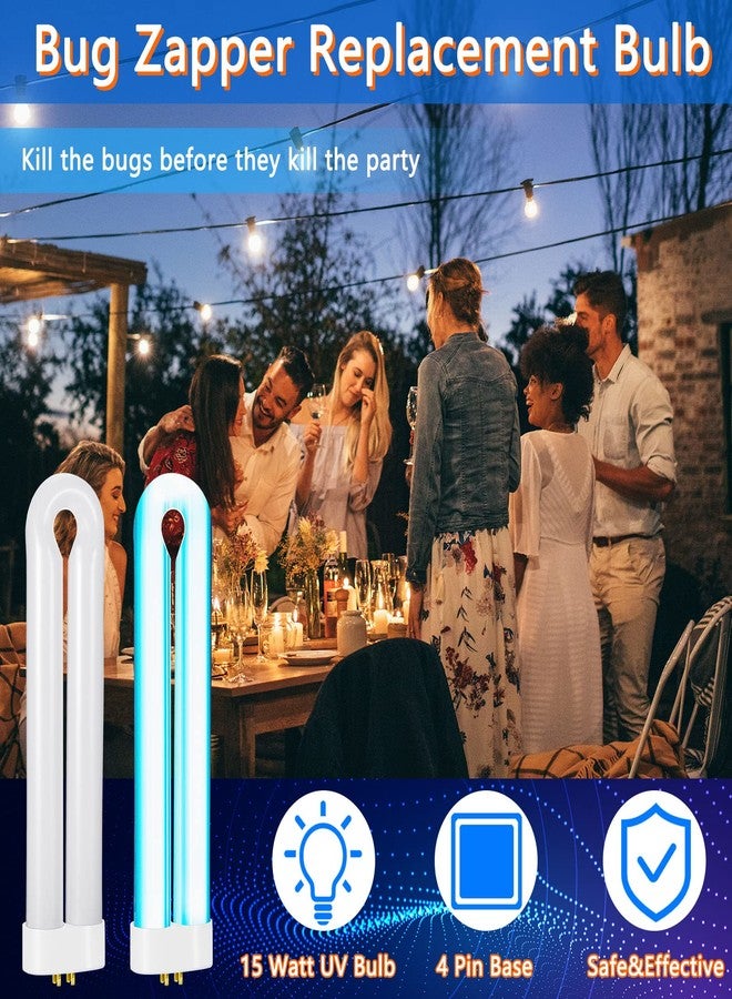 Kittmip Bug Zapper Replacement Bulb 15 W U Shaped Twin Tube Bulb Indoor Outdoor Bug Zapper Light with 4 Pin Base(White,8 Pieces) - Image 4