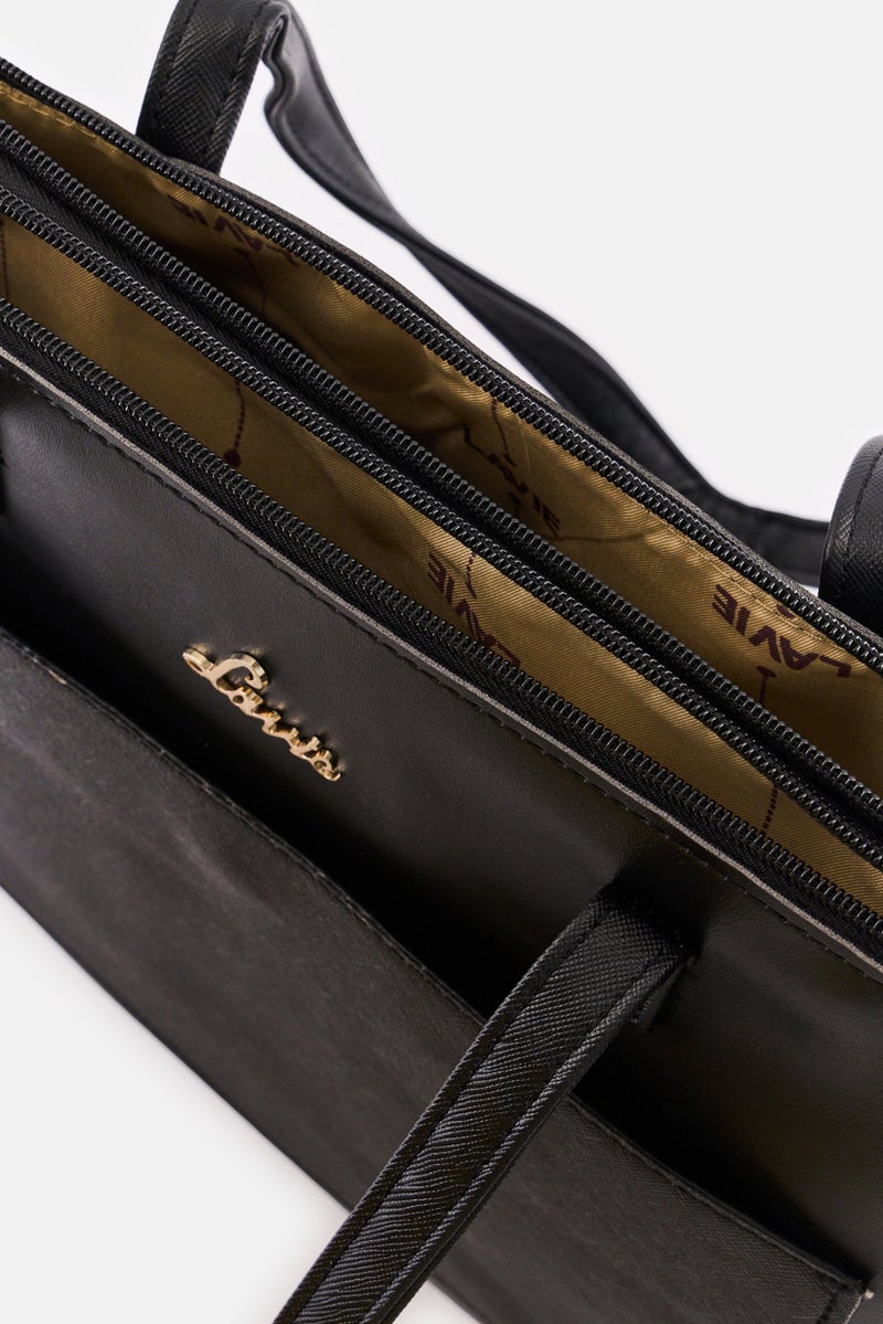 Lavie Women Brand Logo Tote Bag, Black - Image 3