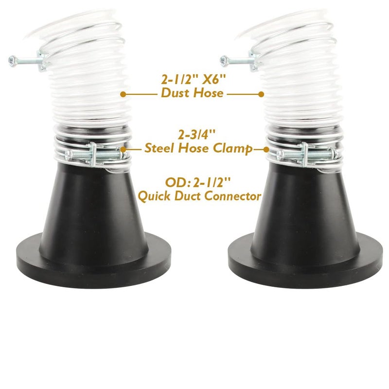 O'Skool 4"" Port Magnetic Dust Collector System Black - Image 2
