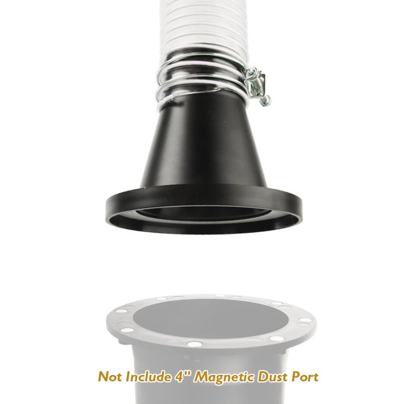 O'Skool 4"" Port Magnetic Dust Collector System Black - Image 5
