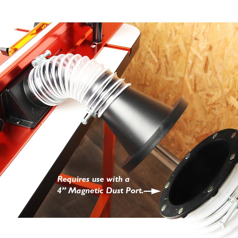 O'Skool 4"" Port Magnetic Dust Collector System Black - Image 3