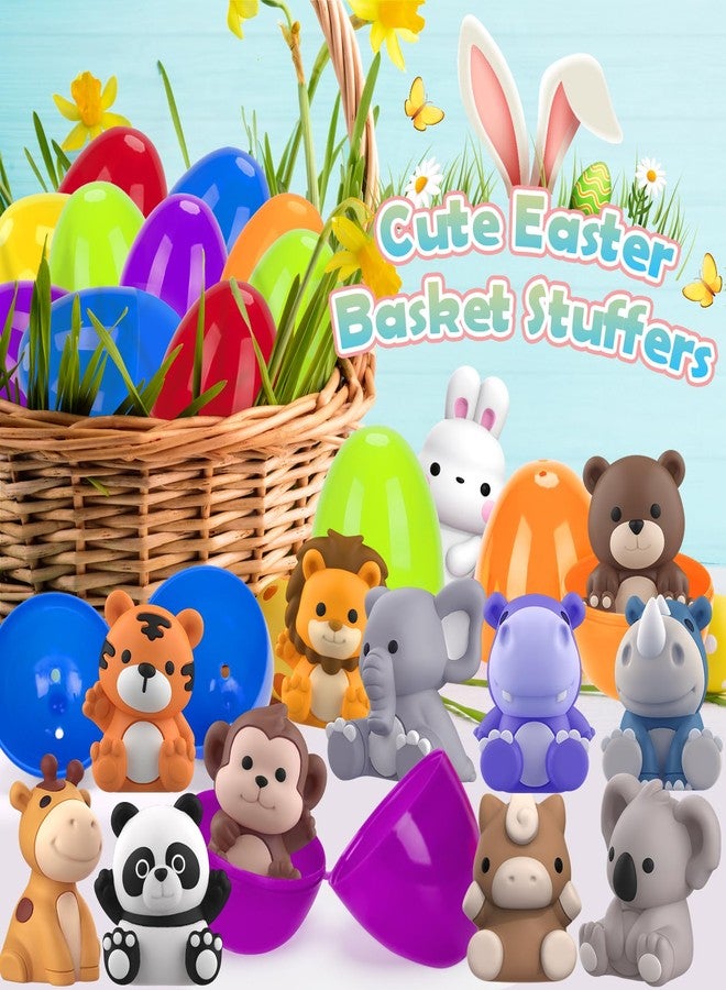 Aigybobo Easter Eggs with Animal Finger Puppets for Easter Eggs Hunt, Prefilled Easter Eggs with Toys Inside for Kids Toddlers, Easter Basket Stuffers Fillers, Easter Gifts Party Favors Classroom Supplies - Image 4