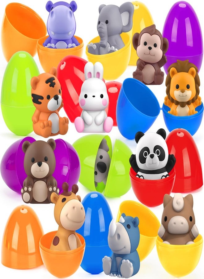 Aigybobo Easter Eggs with Animal Finger Puppets for Easter Eggs Hunt, Prefilled Easter Eggs with Toys Inside for Kids Toddlers, Easter Basket Stuffers Fillers, Easter Gifts Party Favors Classroom Supplies - Image 2
