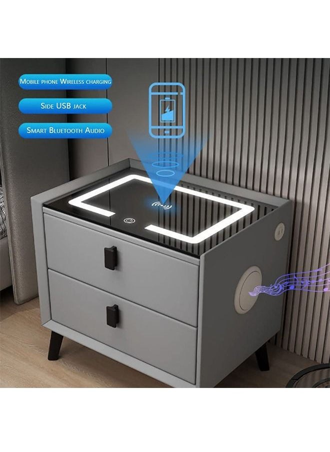 Generic - Smart Bedside Table, Morden Nightstand End Table, Sofa Side Table, with Wireless Charging USB Port and Adjustable LED Lights - Image 1