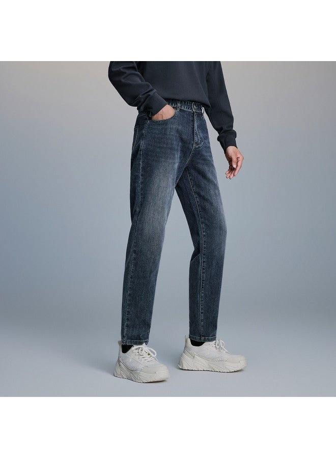 HLA اتجاه الشارع الجديد】25 ربيع وخريف جينز رجالي فضفاض مطرز بخطاب بخمسة جيوب مغسول - Image 4