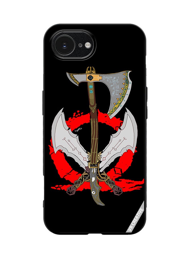 Protective Case Cover For Apple iPhone 16e God Of War Weapons Design Multicolour