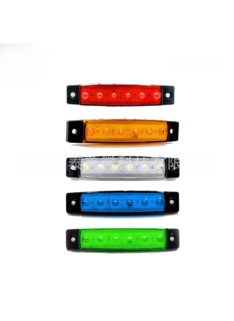 Loquat 6LED Dual Side Marker Lights 12V/24V for Trucks White - Image 1