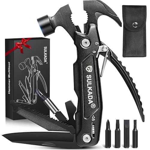 SULKADA Gifts for men,Multitool Hammer 15 in 1 Camping Accessories Survival Gear,Valentines gifts Unique Brithday Gift Ideas - Image 1