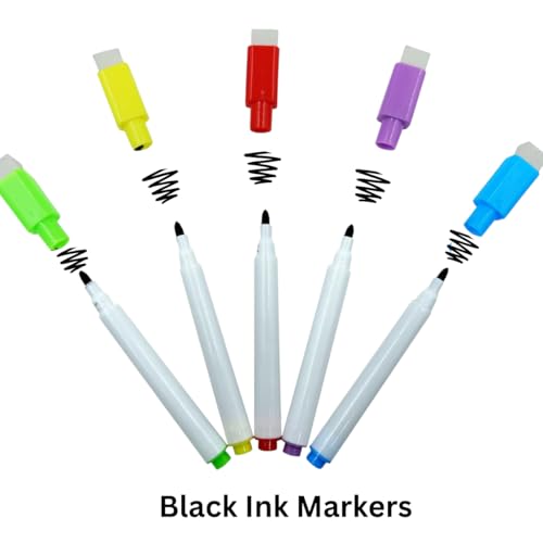 Natkam Whiteboard Marker With Eraser Cap | Refillable Black Color Marker Pens | Easily Erasable Ink | Perfect For Writing on White Board Premium Writing Supplies (Pack of 10) (Black Ink) - Image 2