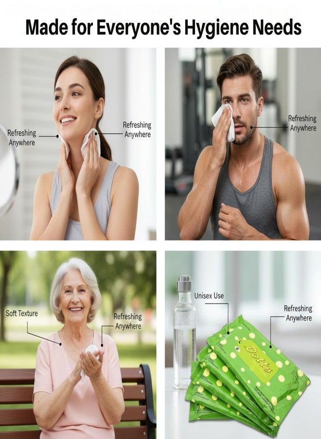 MEDITROVE مناديل مبللة من ميديتروف دوتس غنية بمرطبات البشرة، مناديل مبللة مع خلاصة الصبار، 24 × 32 سم، 10 مناديل في العبوة (2) - Image 4