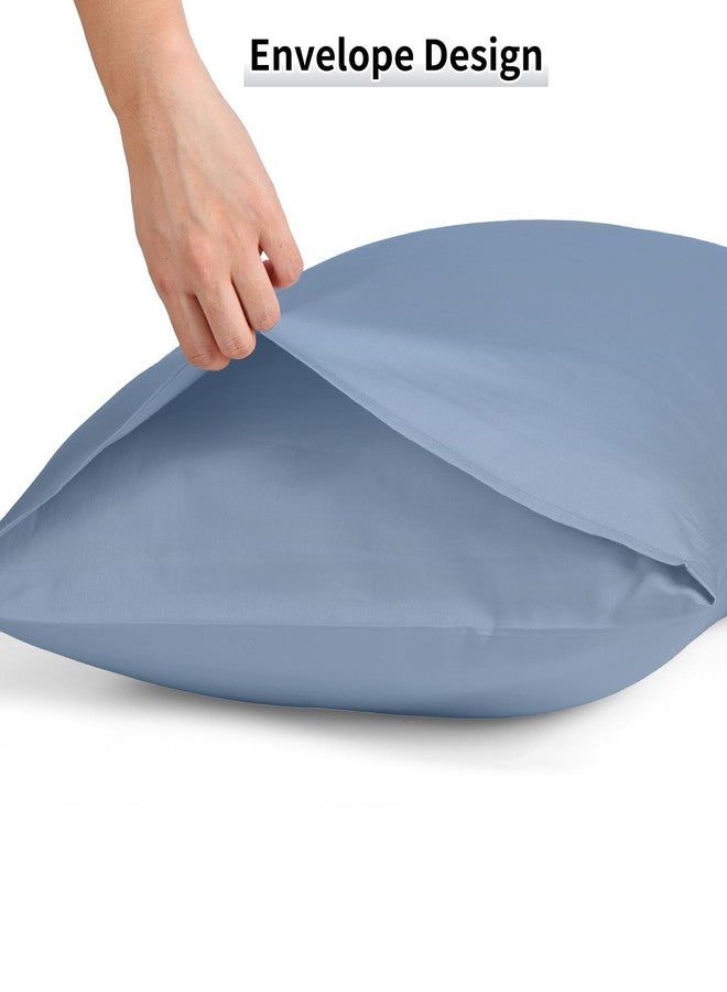Warmstar Cotton Pillow Cases Standard Size Set of 2, 600 Thread Count Pillowcases 20x26 Inches, Soft Long Staple Cotton Pillowcases Breathable with Envelope Closure,Denim Blue - Image 5