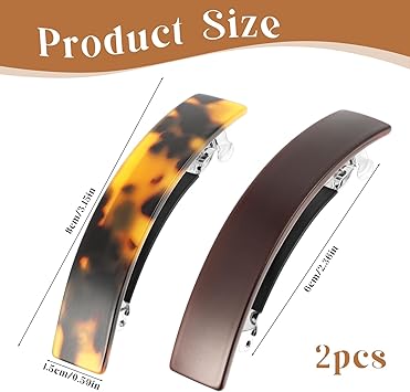 YQQYG 2 PCS Tortoise Shell Hair Clip French Barrette Head Clip Classic Tortoise Hair Barrettes for Women Metal Hairs Clasp Strong Hold Grip Hairclips for Girl Accessories - Image 2