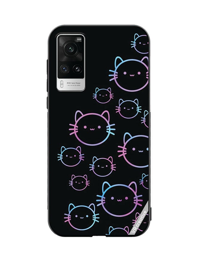 VR CREATIVE Protective Case Cover For Vivo X60 Pro Cat Face Design Multicolour - Image 1