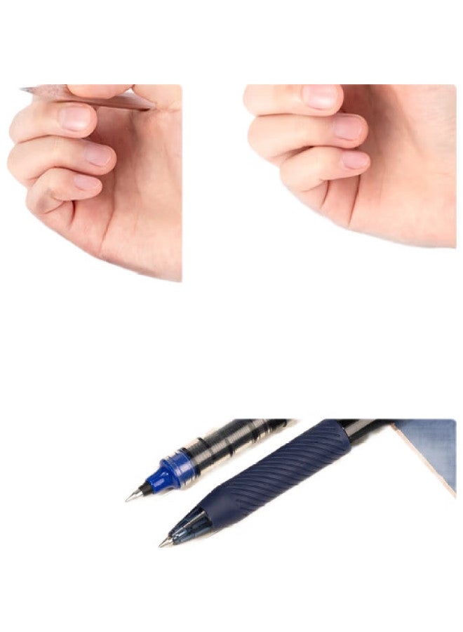 Deli Retractable Erasable Gel Pen, 0.5Mm Bullet Tip, Student Gel Pen, Crystal Blue, 12 Pens/Box, Gt7 - Image 2