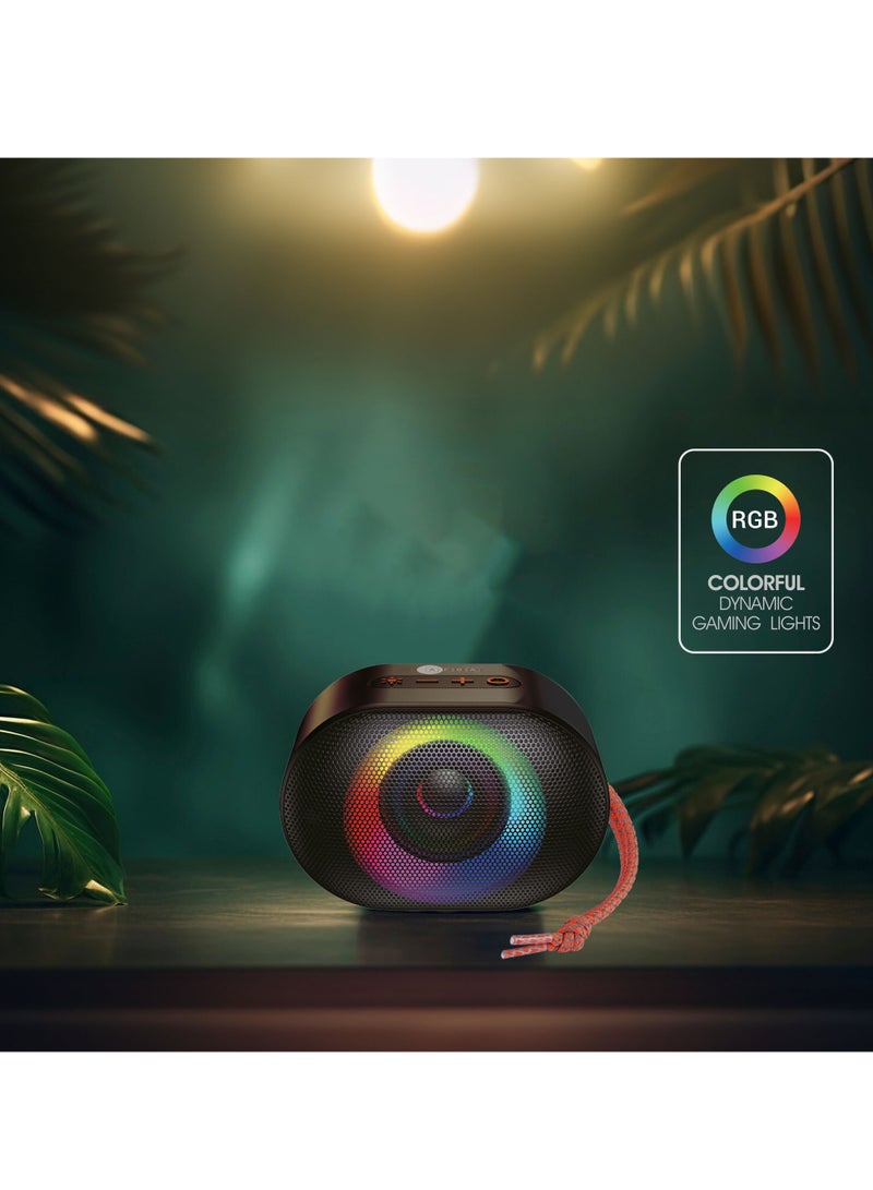 AFRA Bluetooth Speaker, 5 Watts, Black, Plastic Body, Ultra Bass, 7 Hour Playtime, Dynamic RGB Lighting, AF-0005BSBK, 2 Years Warranty  - Image 3