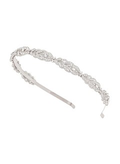 Oriamour Oriamour Flower Design Rhinestone Crystal Wedding Headband Bridal Headpieces Simple Design Bridal Headband Silver 