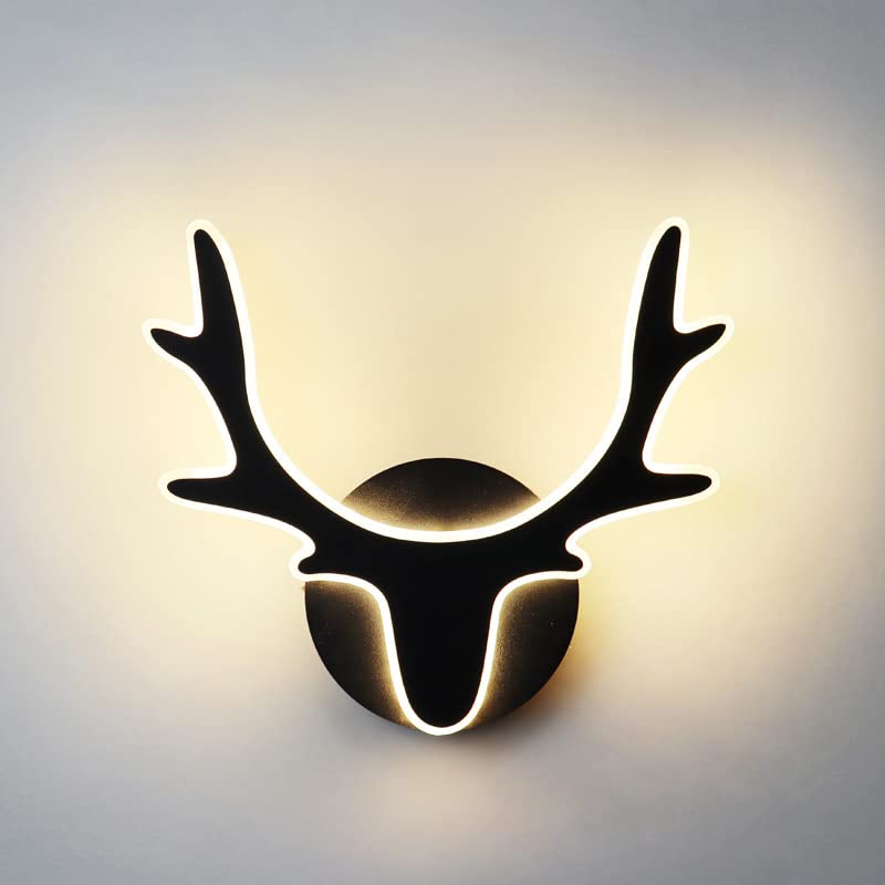 CITRA Acrylic Modern Deer Horn Black Metal Wall Light - Warm White - Image 2
