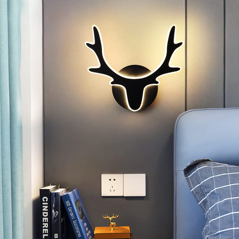 CITRA Acrylic Modern Deer Horn Black Metal Wall Light - Warm White - Image 1