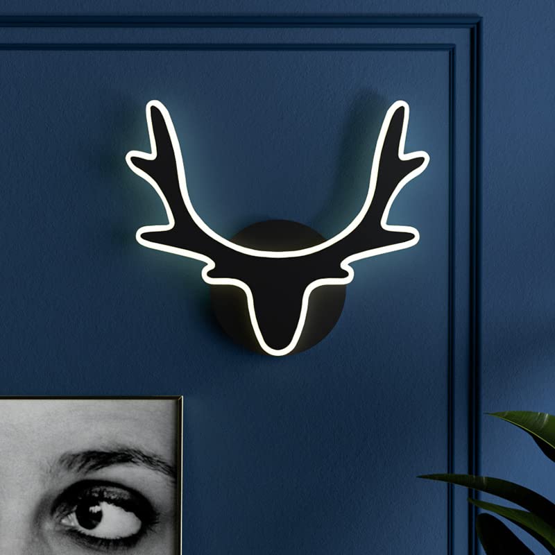 CITRA Acrylic Modern Deer Horn Black Metal Wall Light - Warm White - Image 3