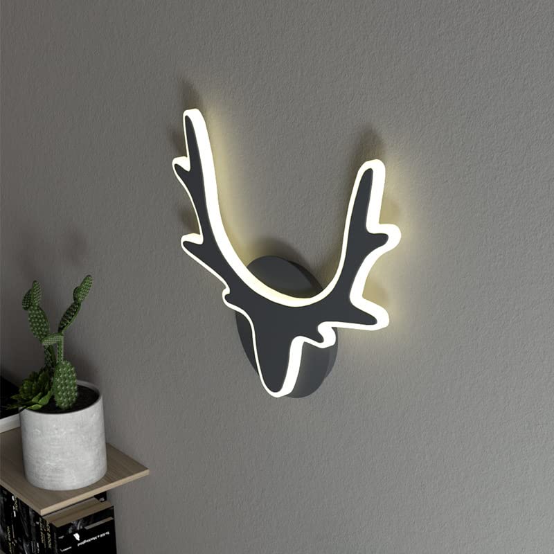 CITRA Acrylic Modern Deer Horn Black Metal Wall Light - Warm White - Image 4