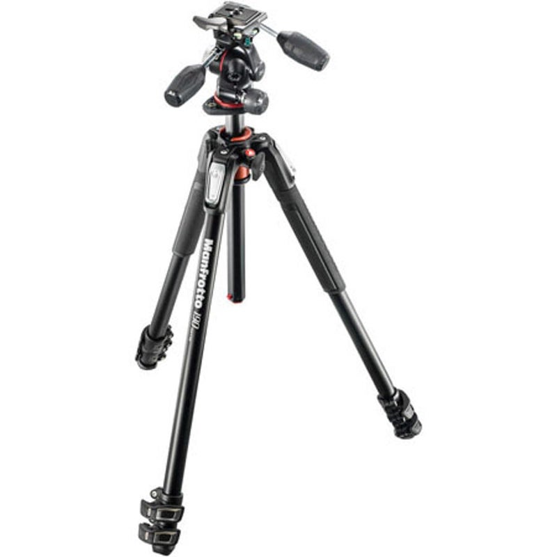 Manfrotto مجموعة حامل ثلاثي من الألمنيوم Manfrotto 190XPRO مع رأس ثلاثي الاتجاهات (MK190XPRO3-3W) - Image 5