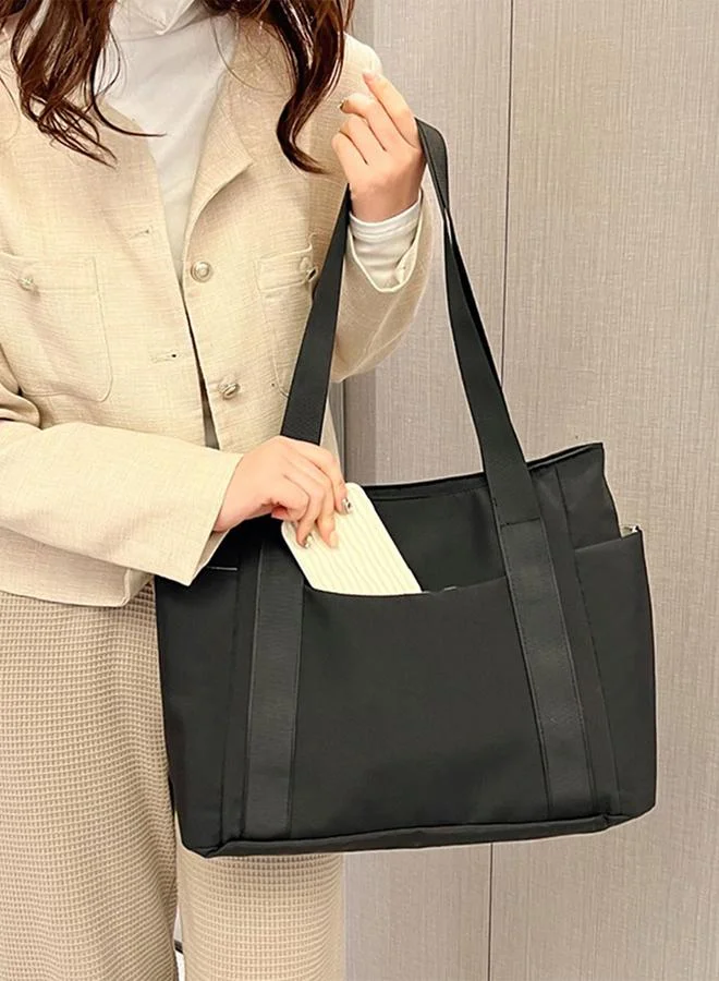 Take Two  Take Two Black Solid Double Strap Tote Bag for Women | Best Price UAE