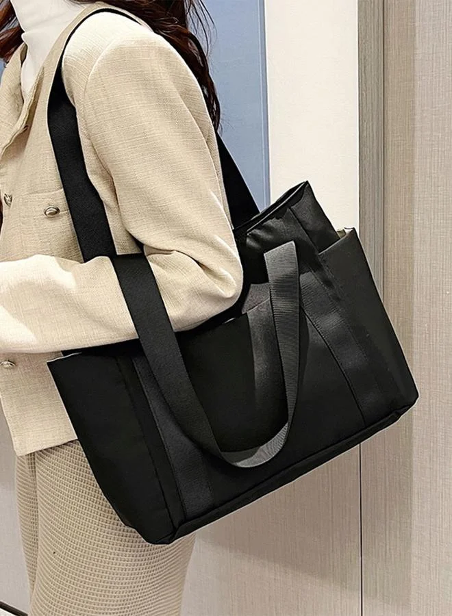Take Two  Take Two Black Solid Double Strap Tote Bag for Women | Best Price UAE
