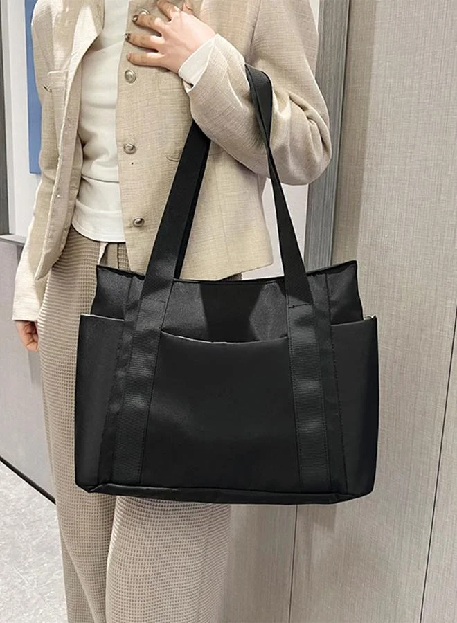 Take Two  Take Two Black Solid Double Strap Tote Bag for Women | Best Price UAE
