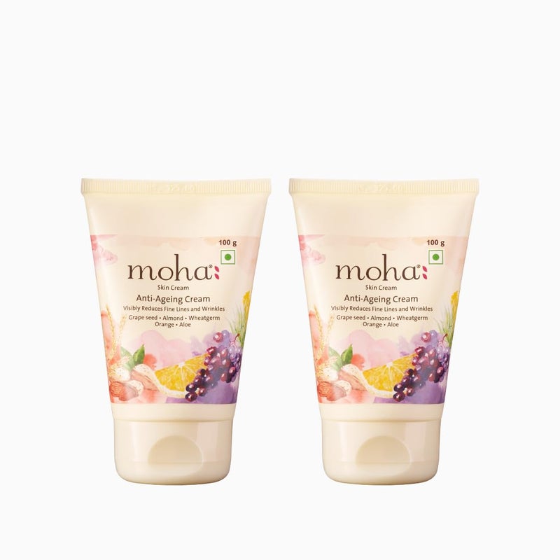 moha Anti Ageing Skin Cream For Youthful  Glowing skin With The Blend of Pure Herbal Oils To Reduce Fine Lines Wrinkles Pigmentation Dark Spots  For All Skin Types  100gm Pack of 2 - Image 1