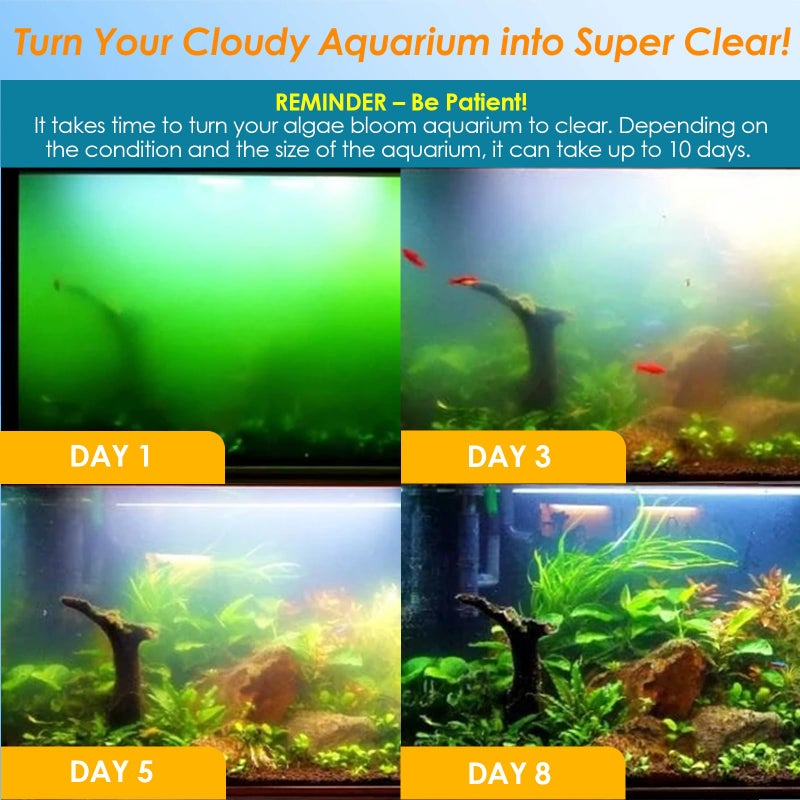 AquaMiracle Aquarium Filter for Green Water, U - V Fish Tank Filters with Timer (4/8/12/24 Hrs), Dual Mode (Aeration/Rainfall) Fish Filter for 10-40 Gallon Tanks, Flow Rate and Direction Adjustable - Image 2