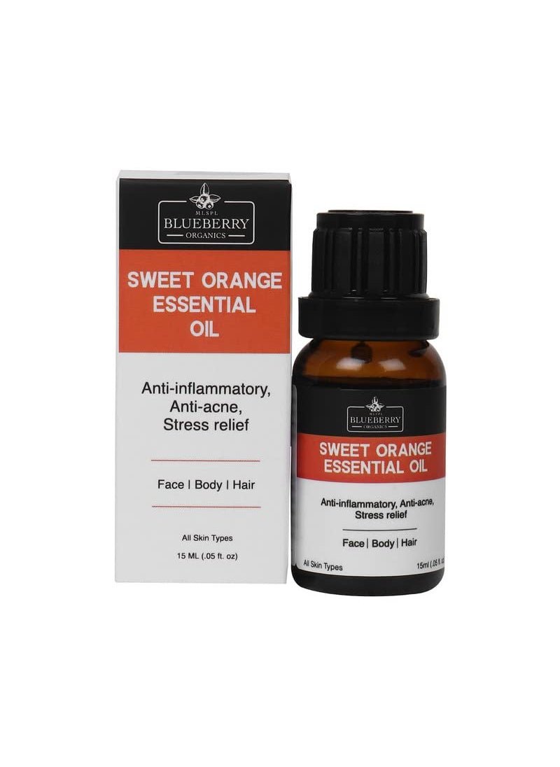 MLSPL BLUEBERRY ORGANICS MLSPL BLUEBERRY ORGANICS Sweet Orange Essential Oil Premium Therapeutic 15 ml  - Image 2